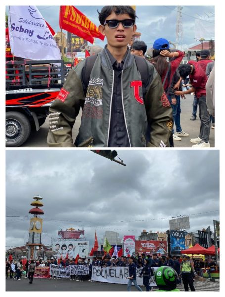 Bersama Para Buruh, Putra Ketum PWDPI Ikut Unjuk Rasa Tuntut Cabut UU Cipta Kerja.